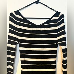 Black and White Knit Dress